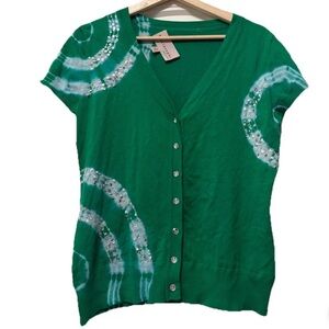 Philosophy Green V-Neck Sequin Embellished Button Cardigan